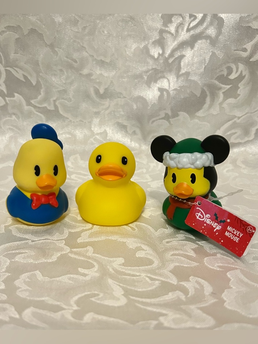 Lot Of 3 Rubber Ducks, 2 Disney, Donald Duck And New Mickey